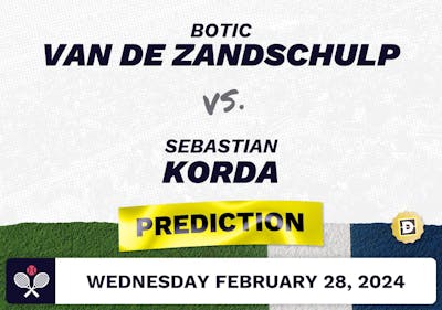 Botic Van de Zandschulp vs. Sebastian Korda Prediction, Odds, Picks for ATP Dubai 2024