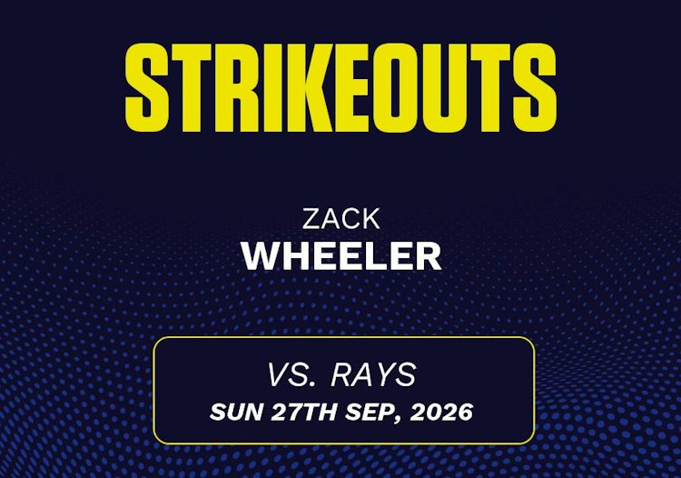 Zack Wheeler projected stats for Sunday, September 27, 2026.