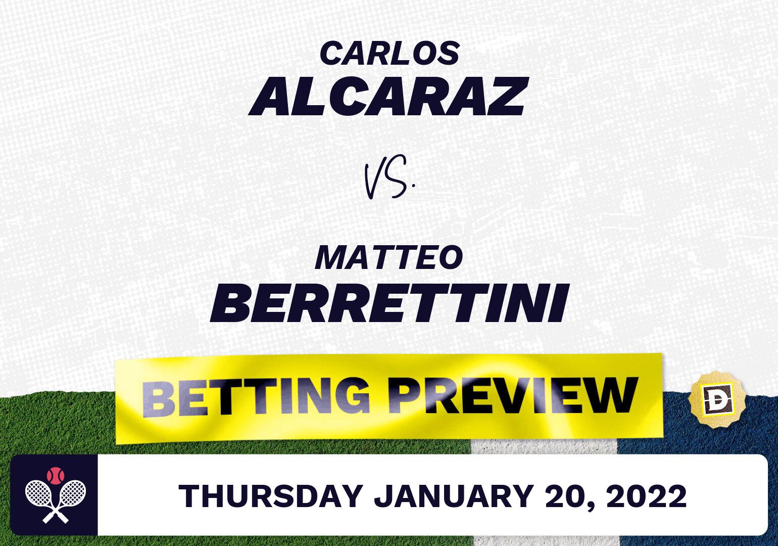 Carlos Alcaraz vs. Matteo Berrettini Predictions - Jan 20, 2022
