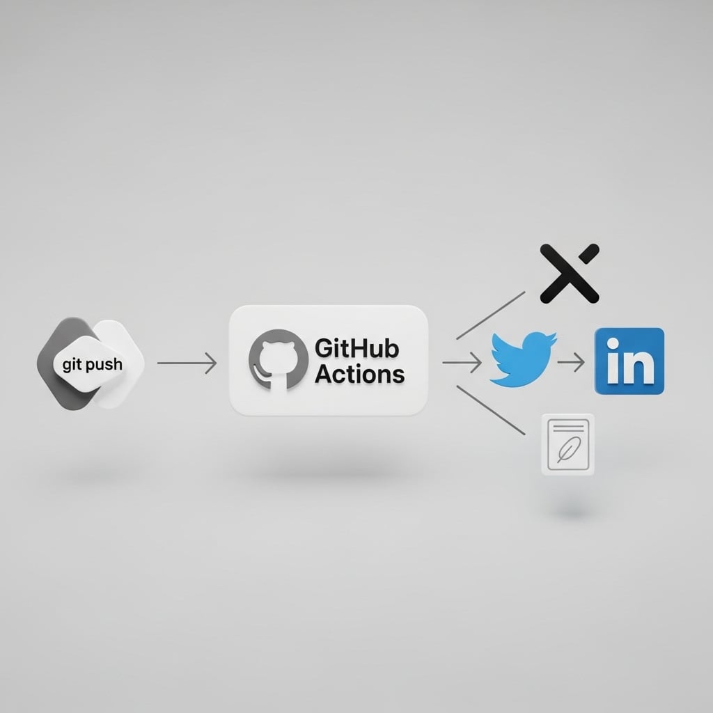 Automatiza tu marca personal como desarrollador. Usa GitHub Actions para compartir tus proyectos en redes sociales y potencia tu carrera. ¡Sin esfuerzo