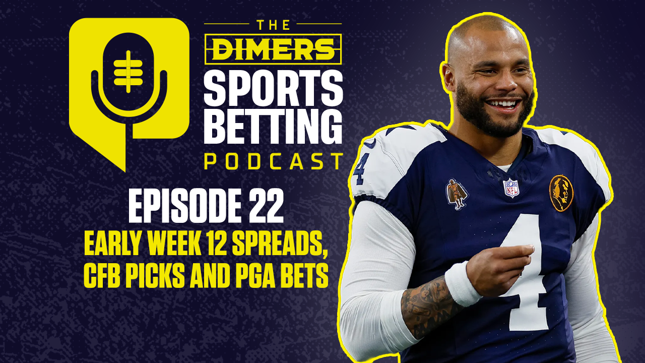 Dimers Sports Betting Podcast Ep. 22: NFL Week 12 Early Value, CFB Best Bets and PGA Picks
