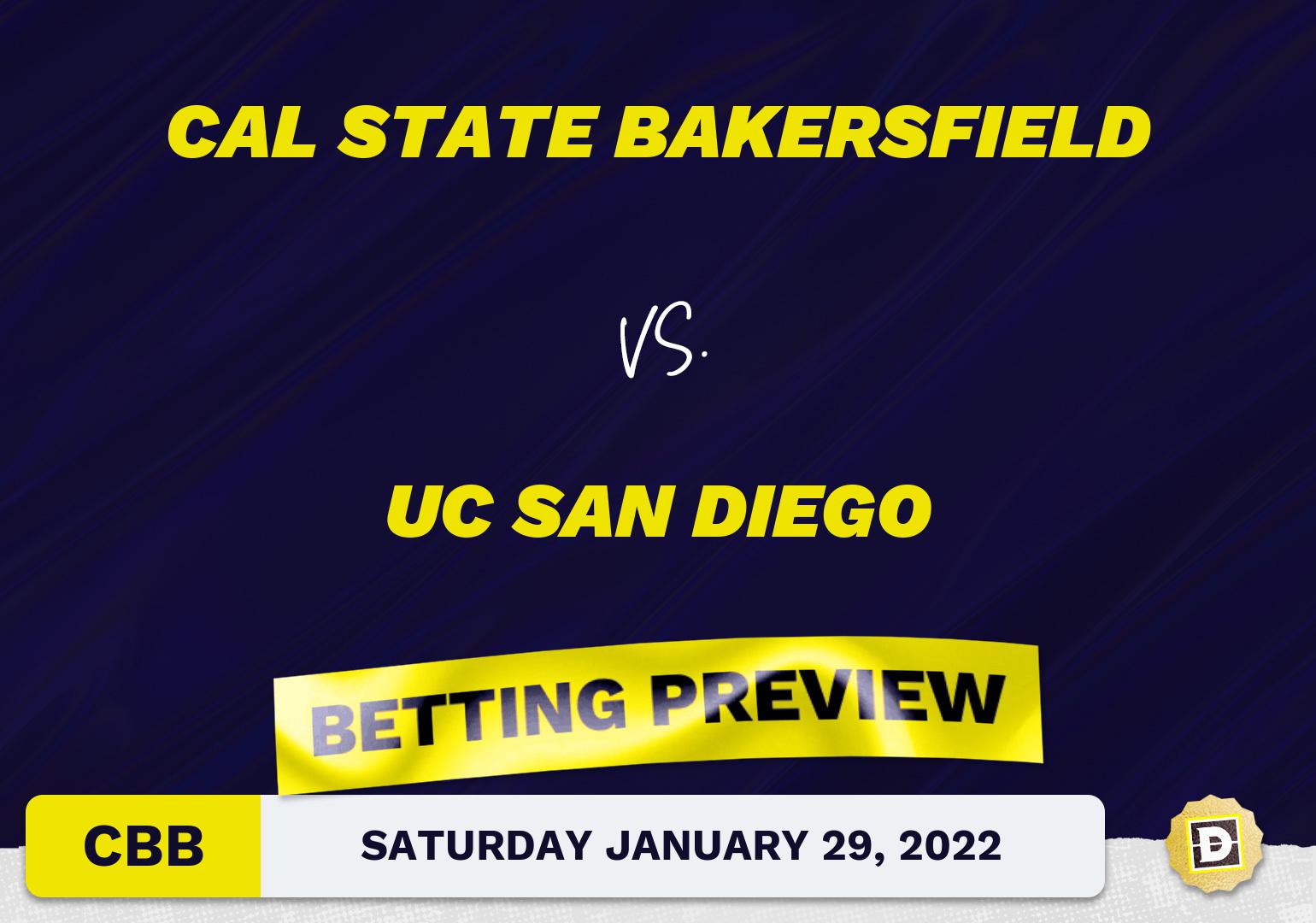 Cal State Bakersfield vs. UC San Diego CBB Predictions and Odds - Jan 29, 2022
