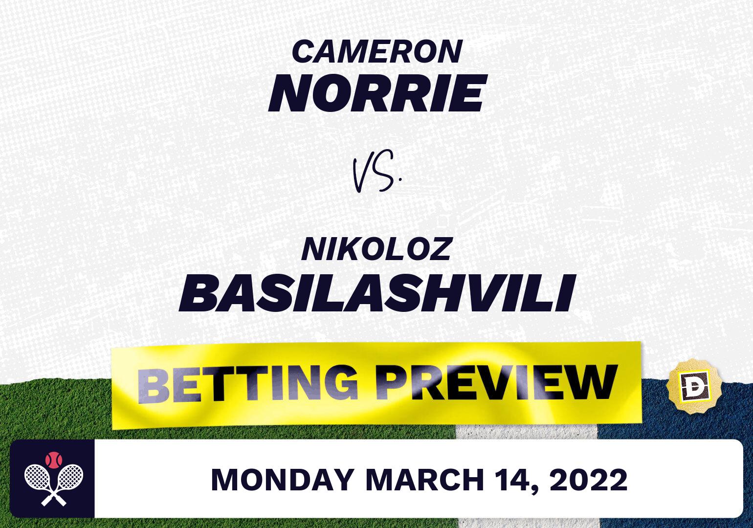 Cameron Norrie vs. Nikoloz Basilashvili Predictions - Mar 14, 2022
