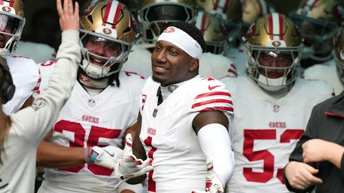 DraftKings Predictions promo code DIMERS200: Trade $5, get $200 plus NBA League Pass for Commanders vs. 49ers; first TD scorer odds
