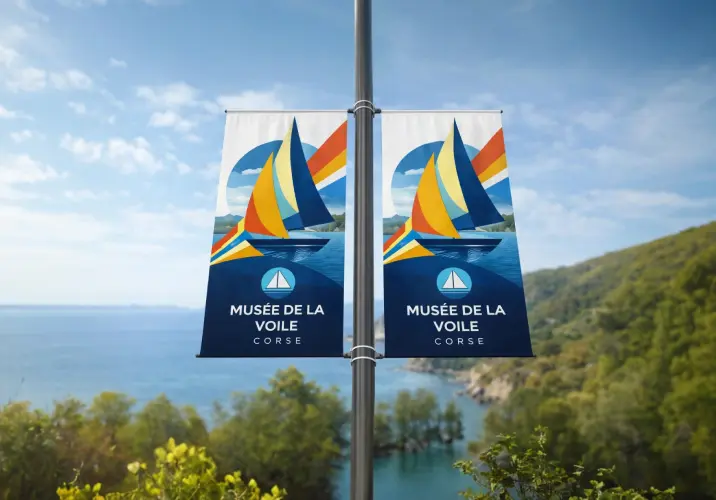 Impression grand format sur bâche recto verso avec fourreaux