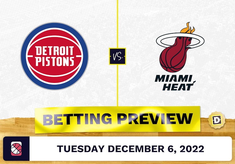 Pistons vs. Heat Prediction and Odds - Dec 6, 2022