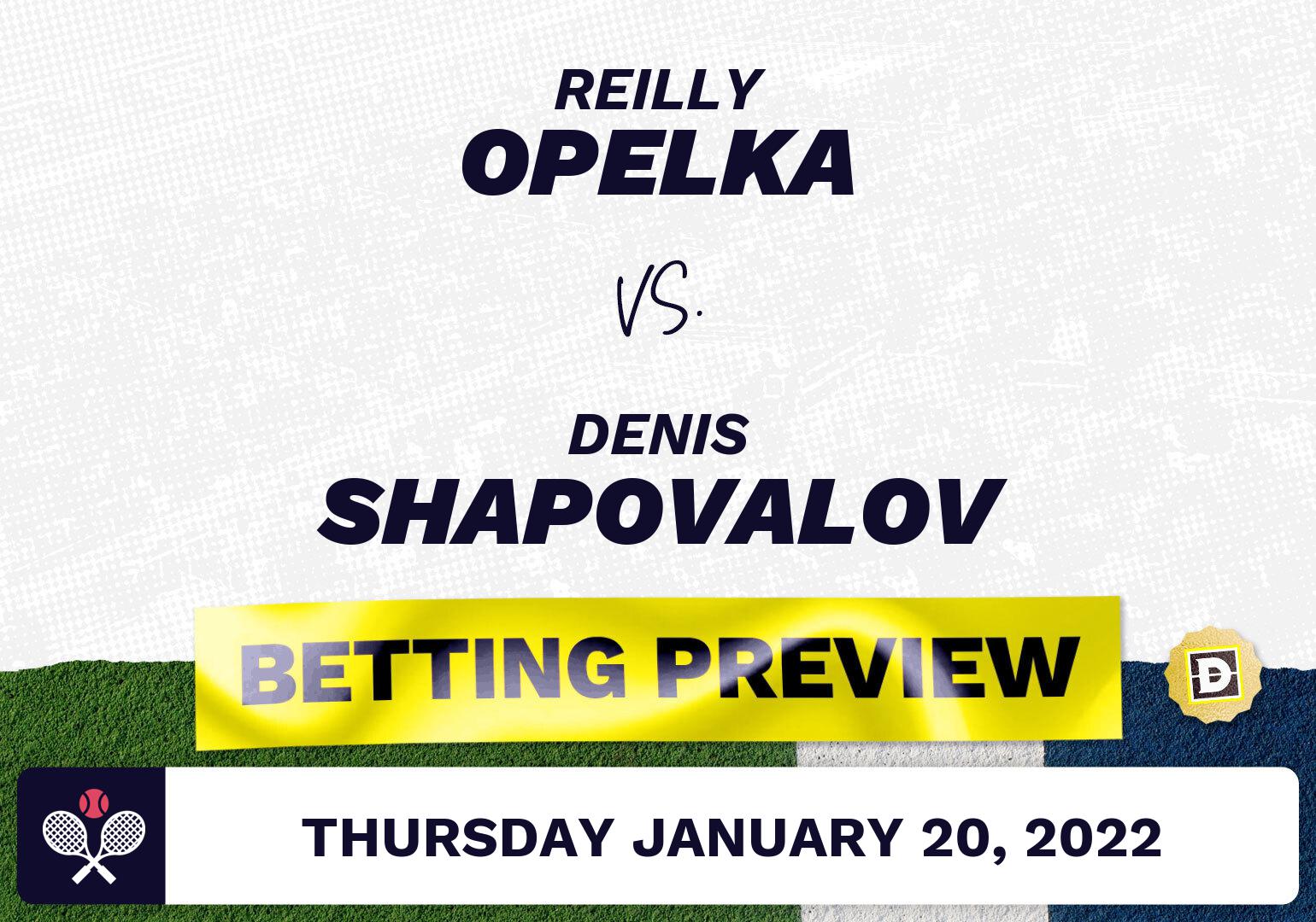 Reilly Opelka vs. Denis Shapovalov Predictions - Jan 20, 2022