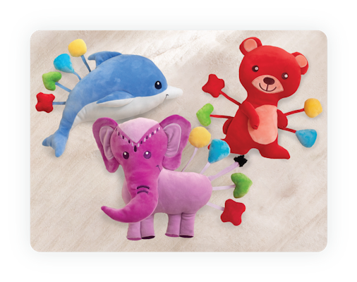 3 SnuggleBuddies™ Emotion Plushes