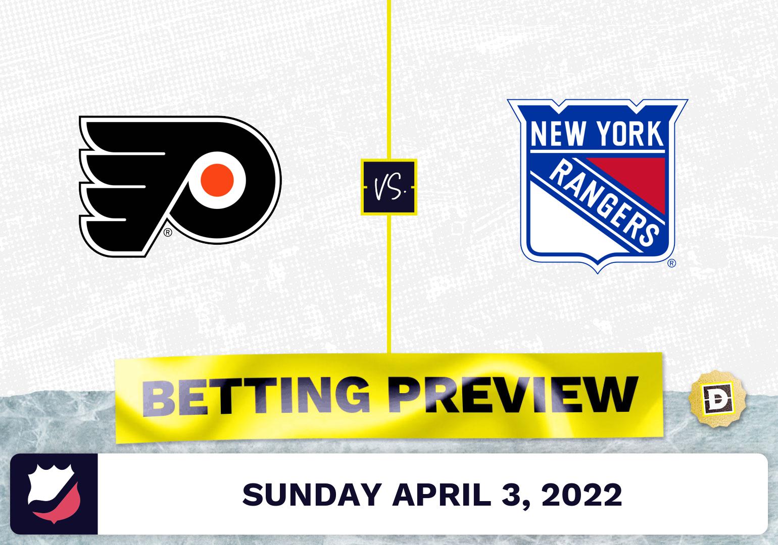 Flyers vs. Rangers Prediction and Odds - Apr 3, 2022