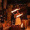 In the heart of the night, flames dance high