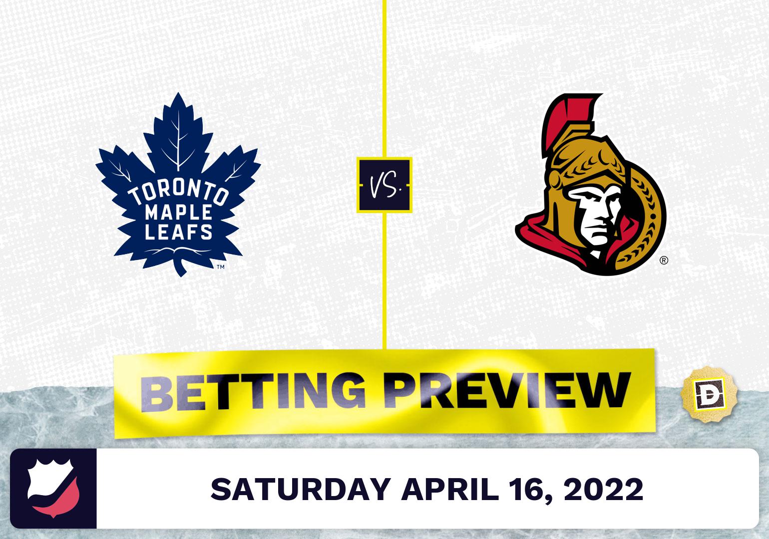 Maple Leafs vs. Senators Prediction and Odds - Apr 16, 2022