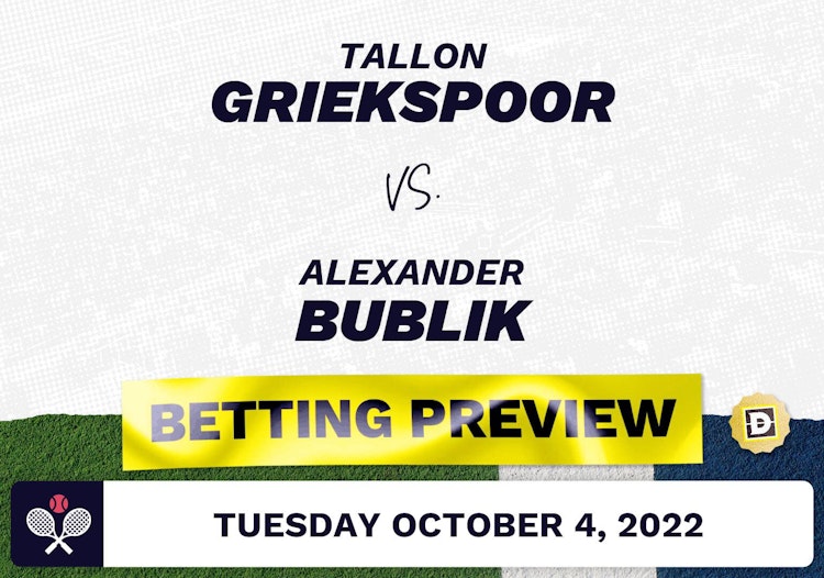 Tallon Griekspoor vs. Alexander Bublik Predictions - Oct 4, 2022