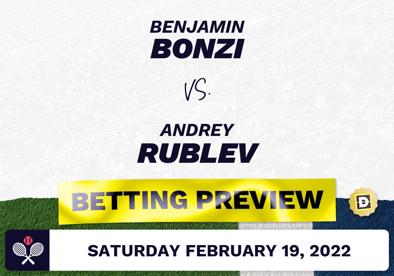 Benjamin Bonzi vs. Andrey Rublev Predictions - Feb 19, 2022