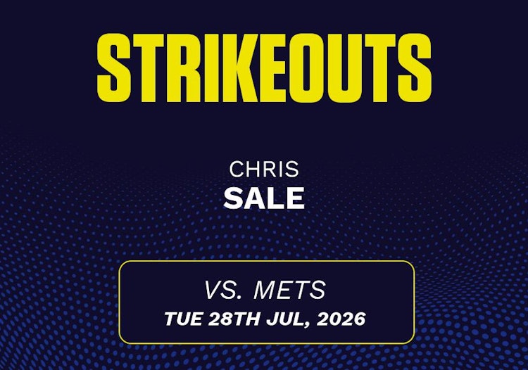Chris Sale projected stats for Tuesday, July 28, 2026.