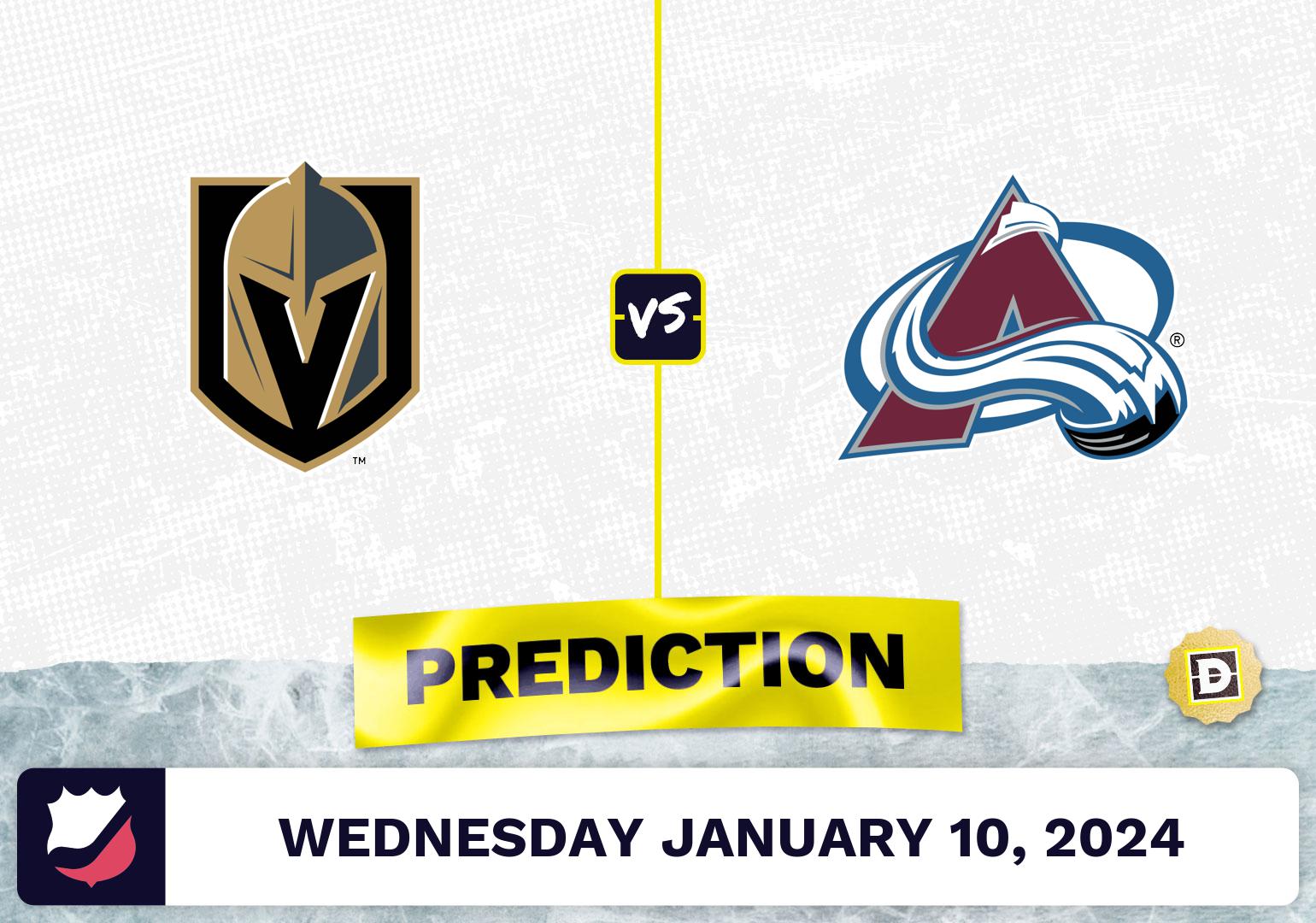 Vegas Golden Knights vs. Colorado Avalanche Prediction, Odds, NHL Picks  [1/10/2024]