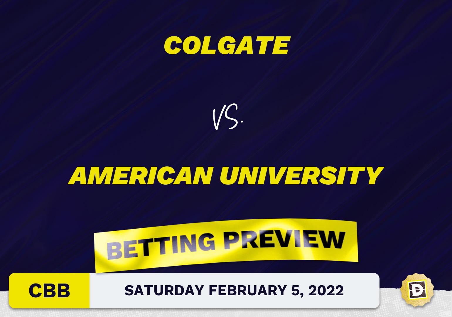 Colgate vs. American University CBB Predictions and Odds - Feb 5, 2022