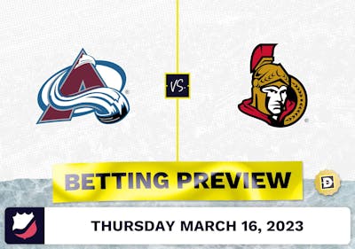 Avalanche vs. Senators Prediction and Odds - Mar 16, 2023