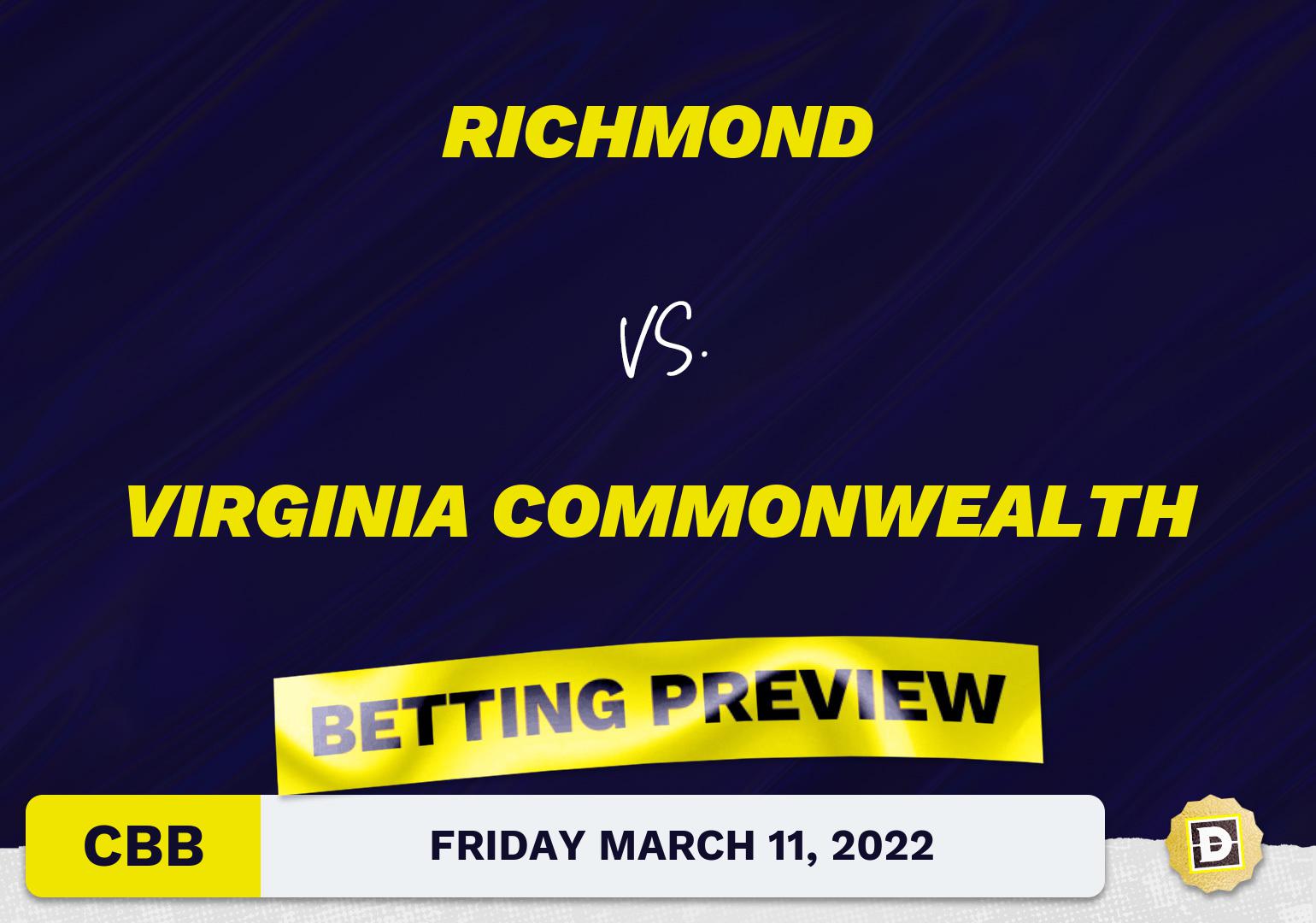 Richmond vs. Virginia Commonwealth CBB Predictions and Odds - Mar 11, 2022