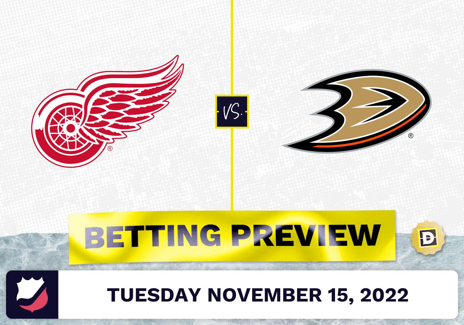Red Wings vs. Ducks Prediction and Odds - Nov 15, 2022