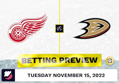 Red Wings vs. Ducks Prediction and Odds - Nov 15, 2022