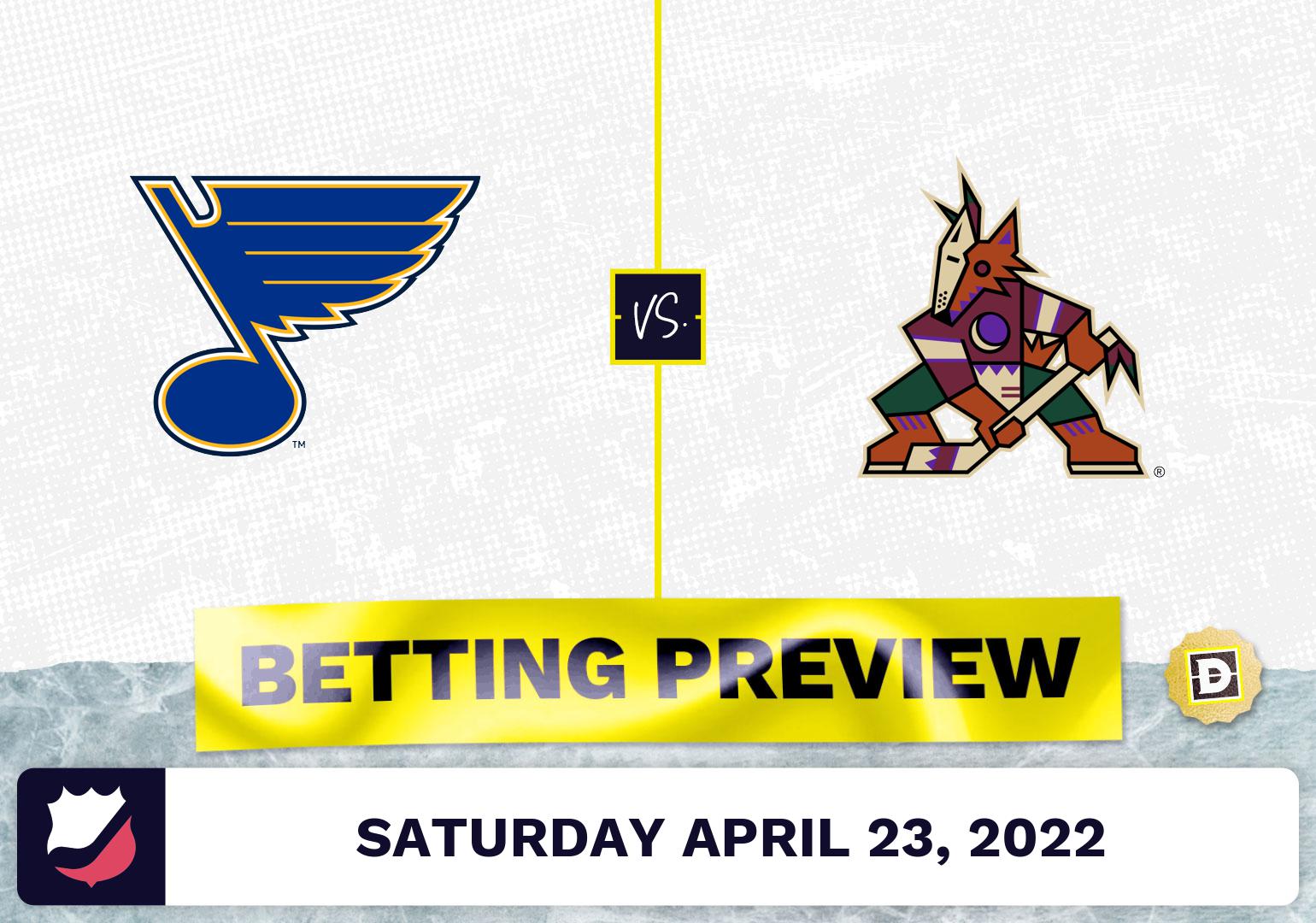 Blues vs. Coyotes Prediction and Odds - Apr 23, 2022