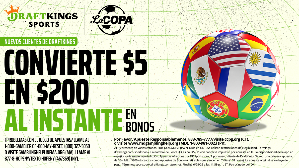 Código promocional de DraftKings — pantalla de registro para la oferta Apuesta $5 y Obtén $200 en Apuestas de Bono, verificada y activa el 24 de junio en DraftKings Sportsbook para México vs. República Checa