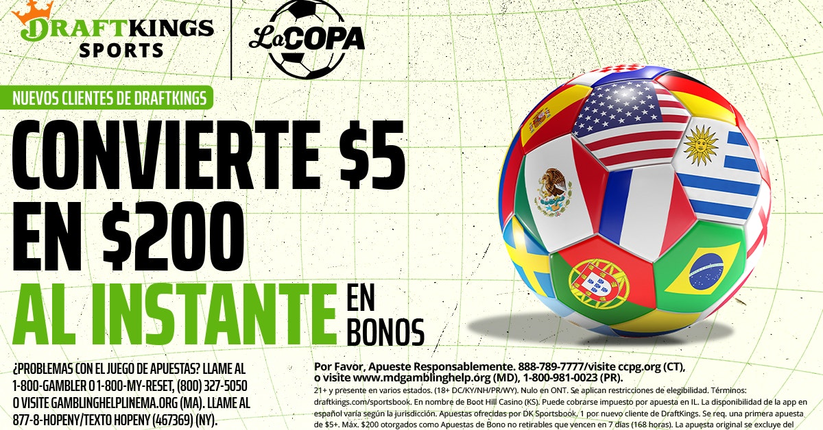 Código promocional de DraftKings: apuesta $5 y obtén $200 en Apuestas de Bono para Argentina vs. Inglaterra
