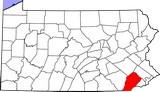 Chester county on PA state map