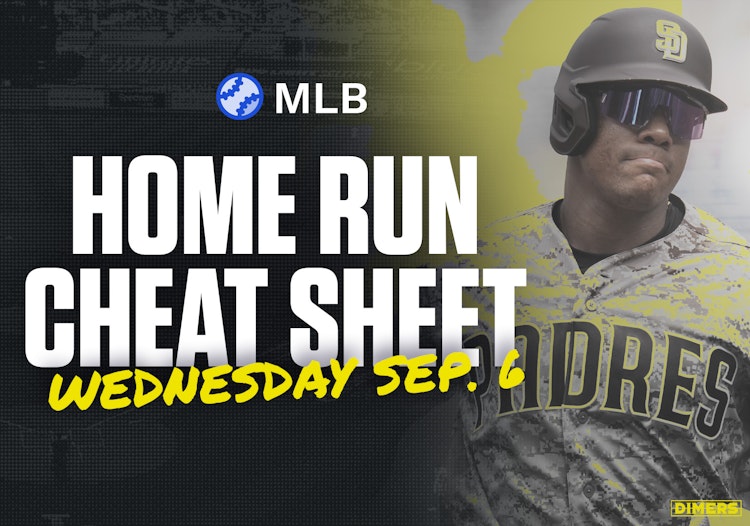 Home Run Cheat Sheet - HR Data, Stats, Matchups and More - Wednesday, September 6