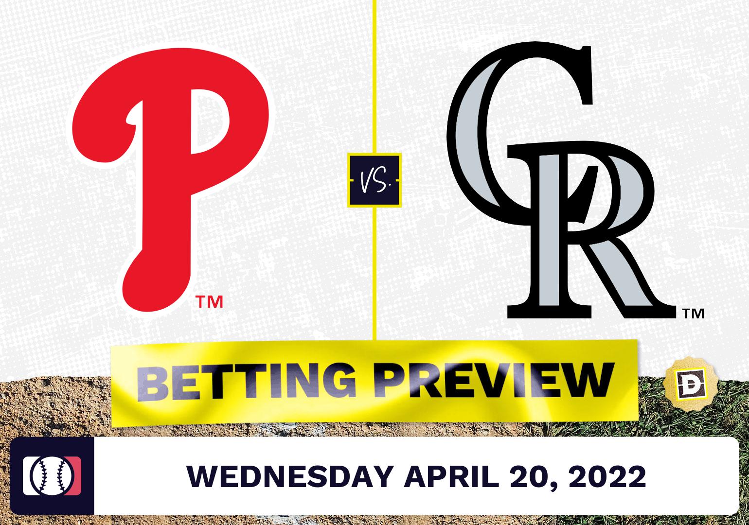 Phillies vs. Rockies Prediction and Odds - Apr 20, 2022