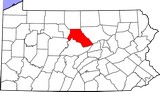 Clinton county on PA state map