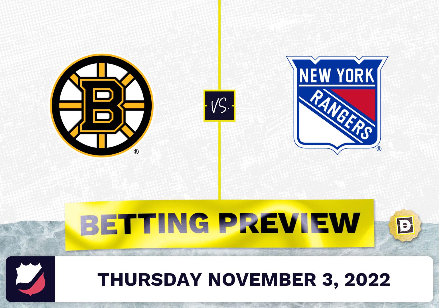 Bruins vs. Rangers Prediction and Odds - Nov 3, 2022