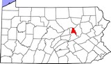 Montour county on PA state map