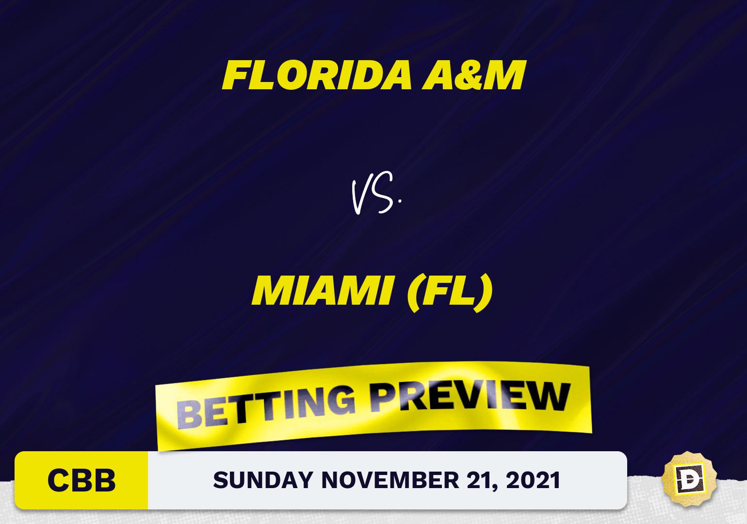 Florida A&M vs. Miami (FL) CBB Predictions and Odds - Nov 21, 2021