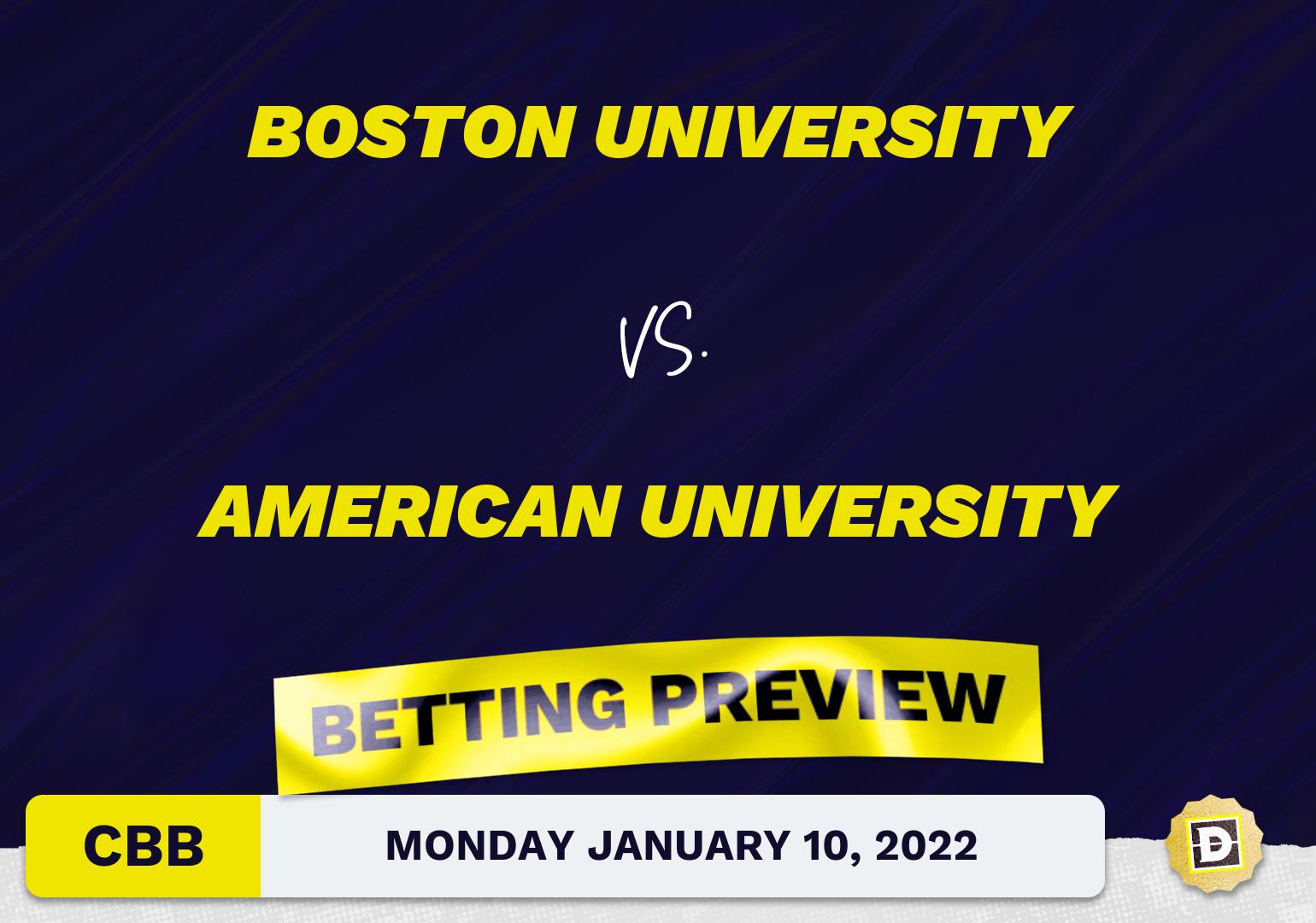 Boston University vs. American University CBB Predictions and Odds - Jan 10, 2022