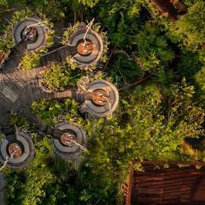 Drone view of some of the nests inside Karma. You'll get a direct view of the Jungle & Tulum's ocean