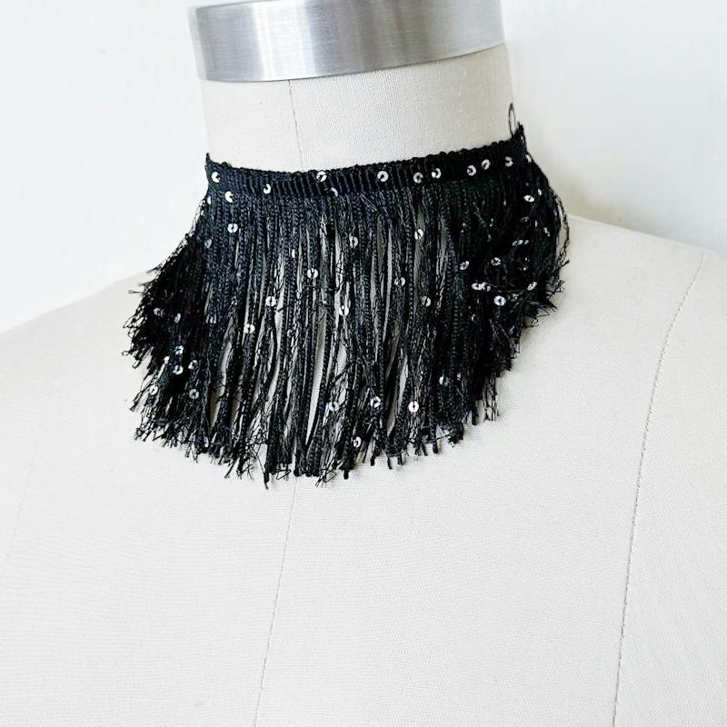 Sequin Fringe, tassel necklace - alternate view