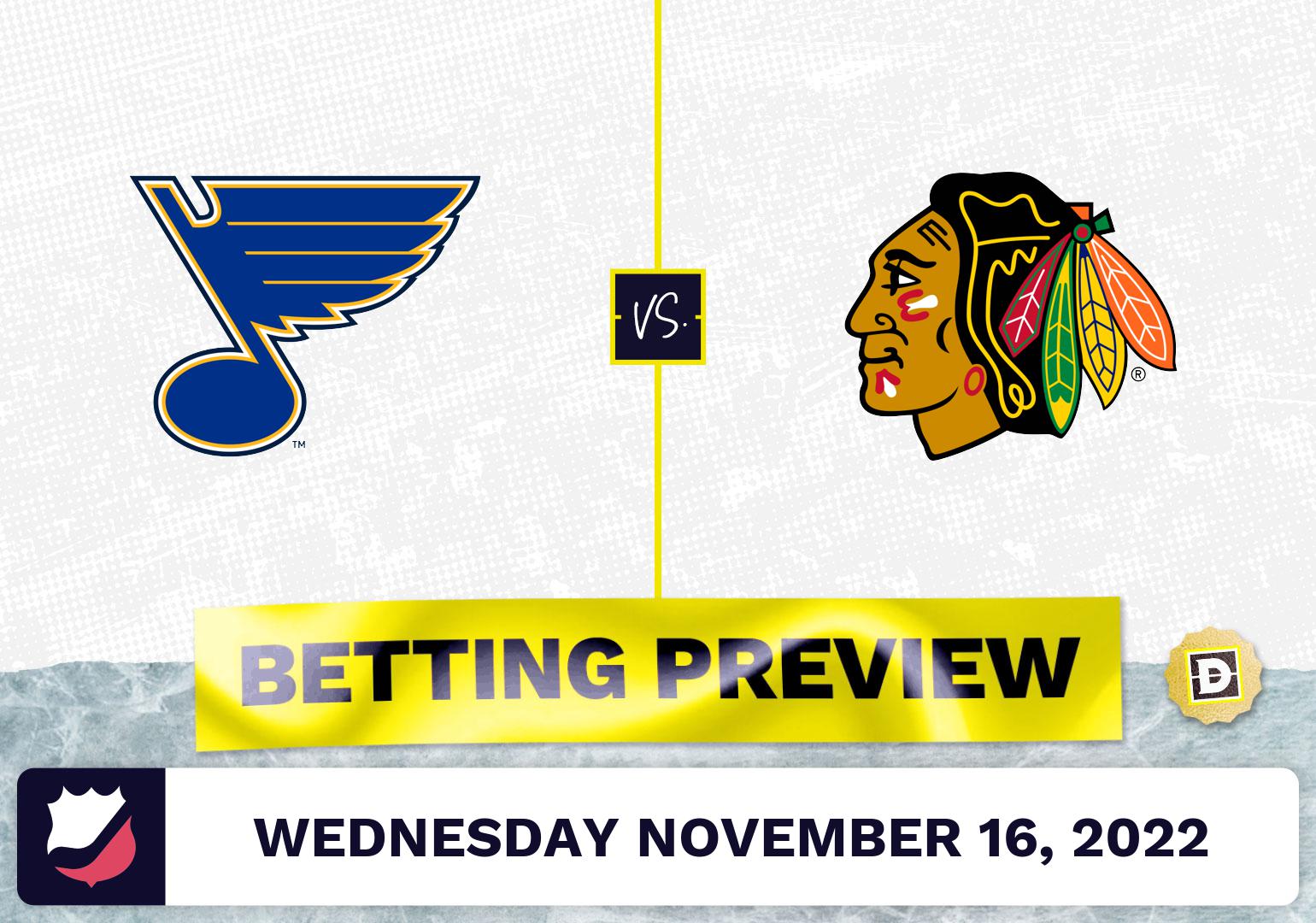 Blues vs. Blackhawks Prediction and Odds - Nov 16, 2022