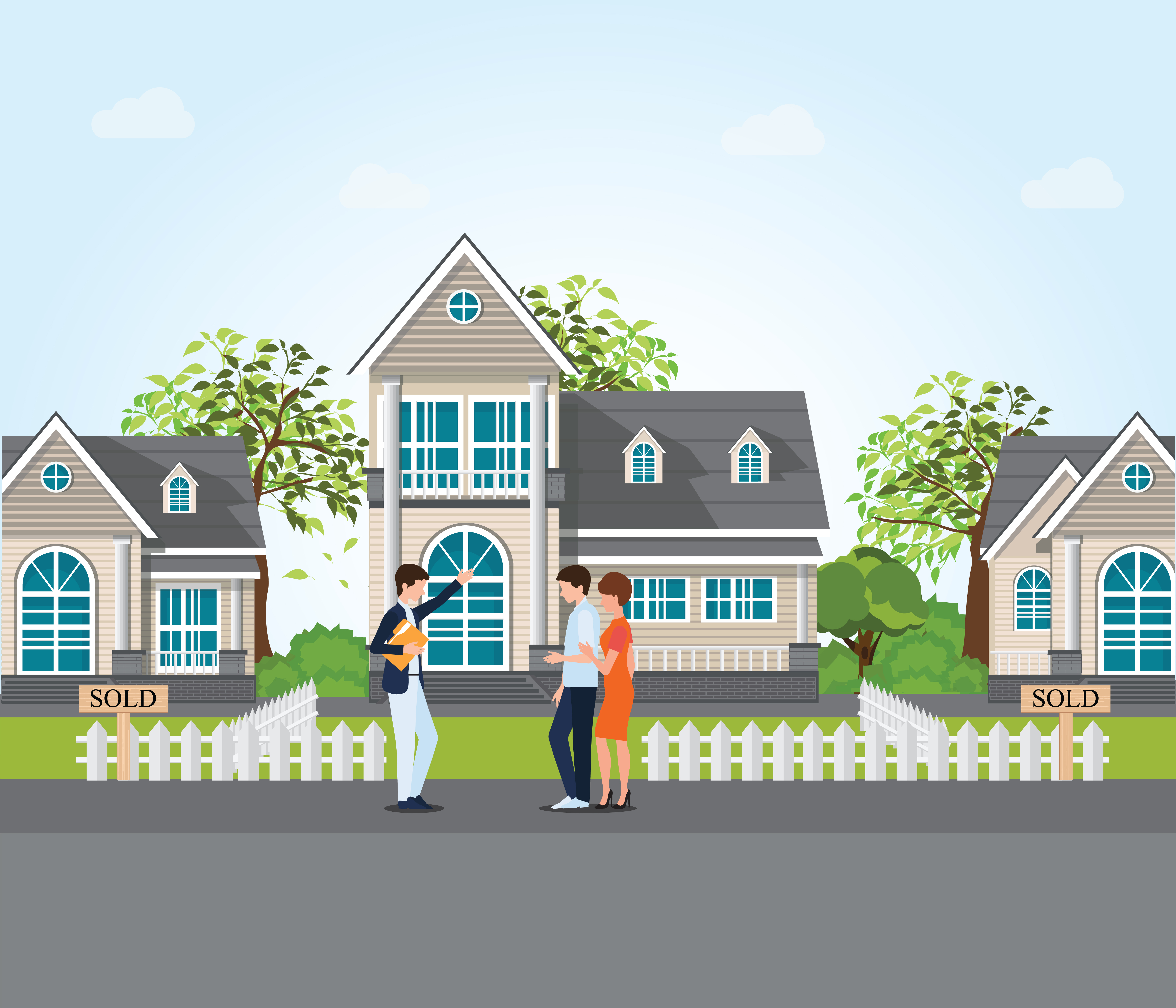 Buyers viewing a home for sale