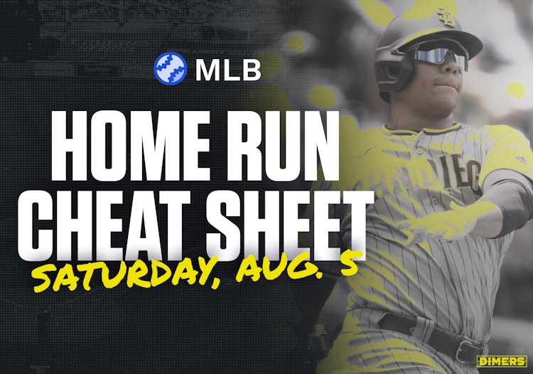 Home Run Cheat Sheet - HR Data, Stats, Matchups and More - Saturday, August 5