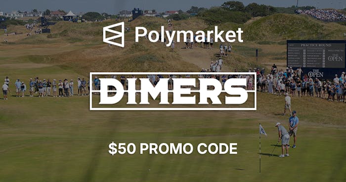 Polymarket invite code "DIMERS" debuts $50 British Open promo