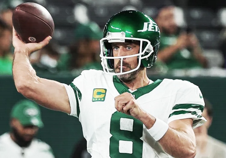 Jets QB Aaron Rodgers.