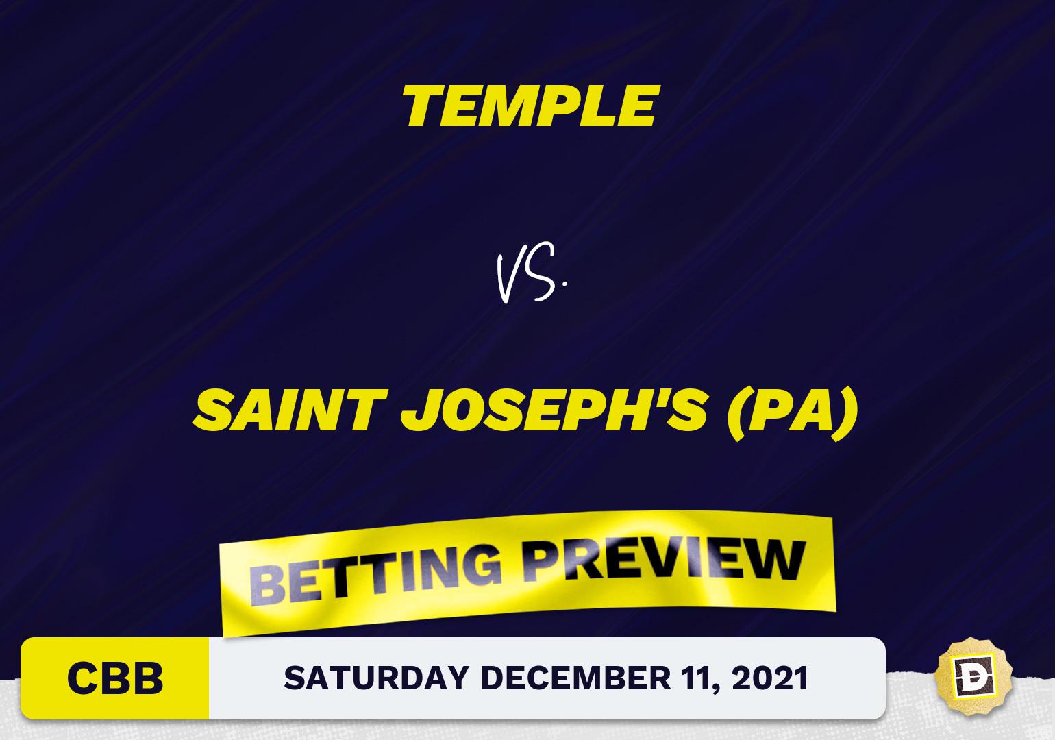 Temple vs. Saint Joseph's (PA) CBB Predictions and Odds - Dec 11, 2021