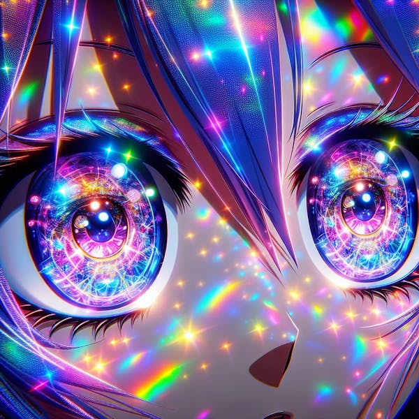 Holographic Anime Eyes Stickers
