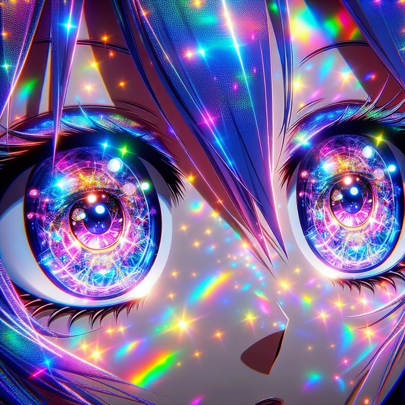 Holographic Anime Eyes Stickers