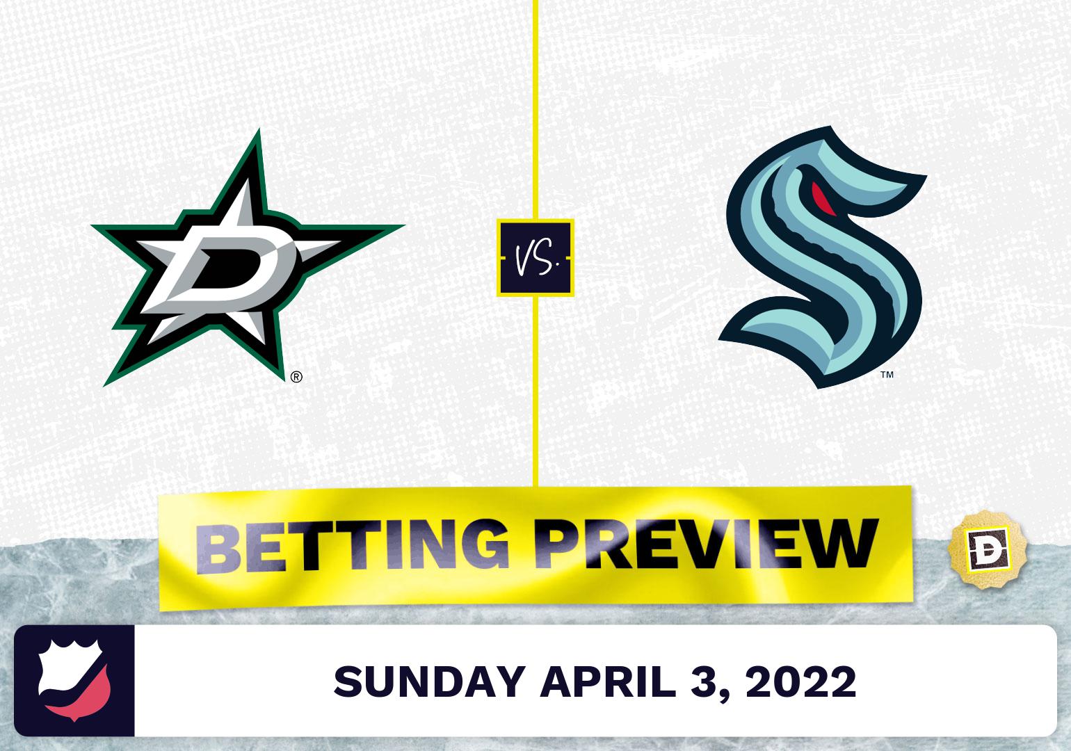 Stars vs. Kraken Prediction and Odds - Apr 3, 2022