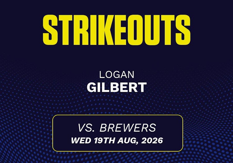 Logan Gilbert projected stats for Wednesday, August 19, 2026.