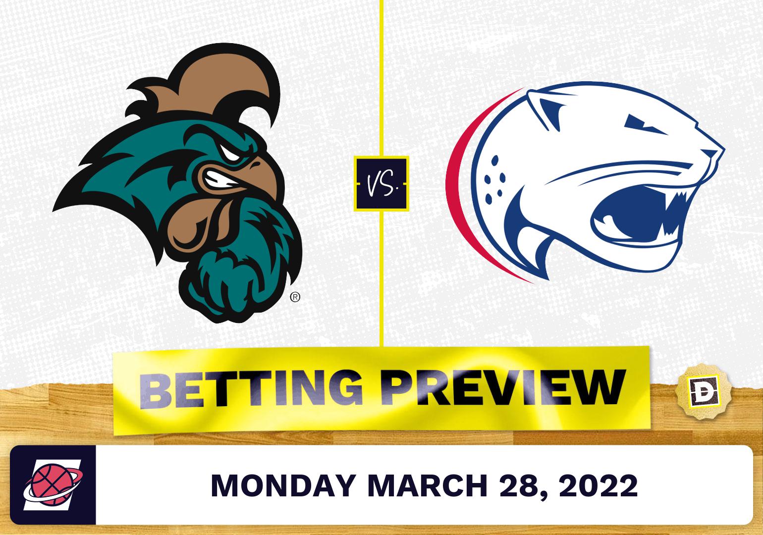 Coastal Carolina vs. South Alabama CBB Predictions and Odds - Mar 28, 2022