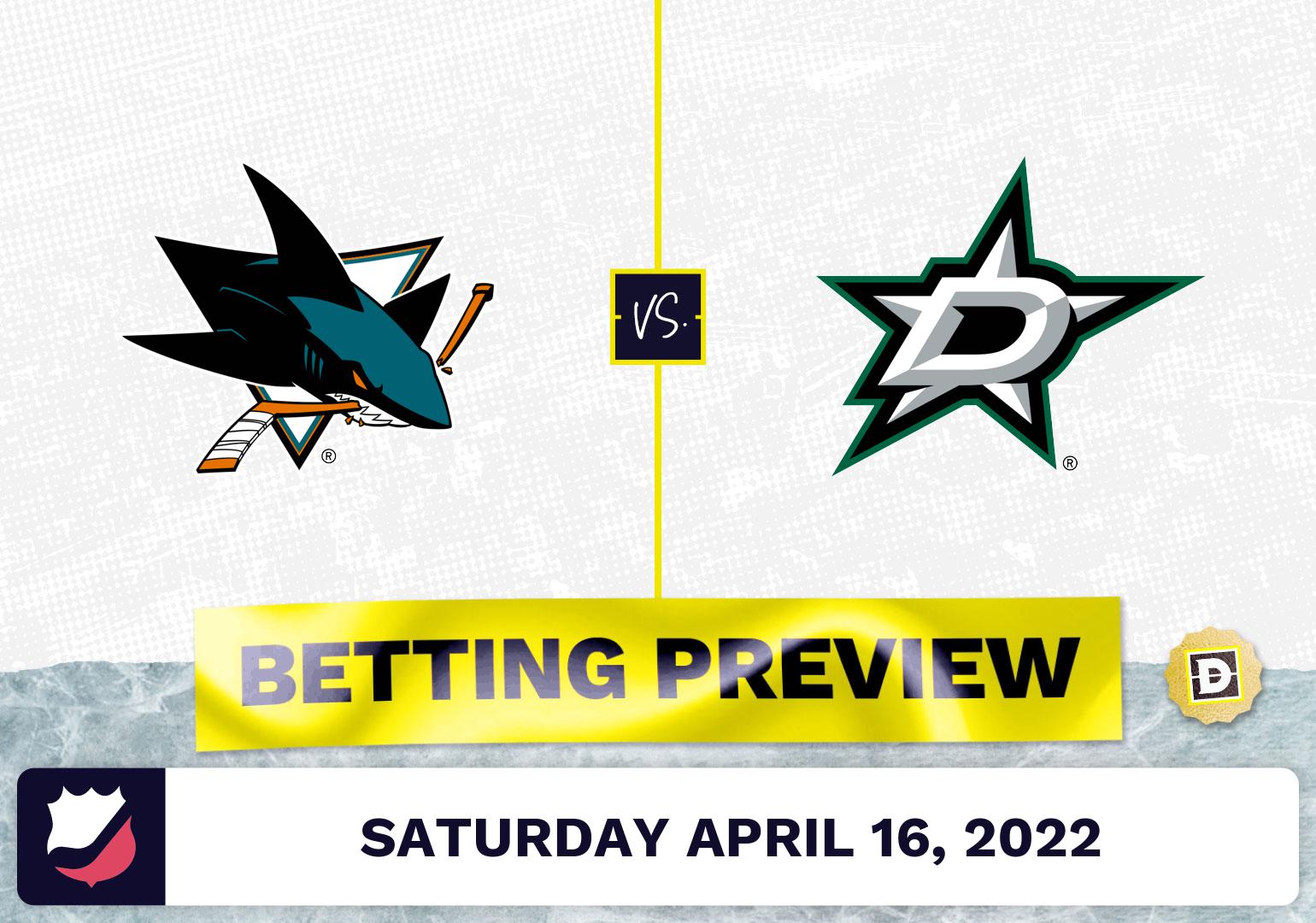 Sharks vs. Stars Prediction and Odds - Apr 16, 2022