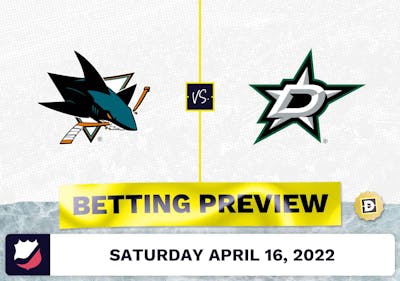 Sharks vs. Stars Prediction and Odds - Apr 16, 2022